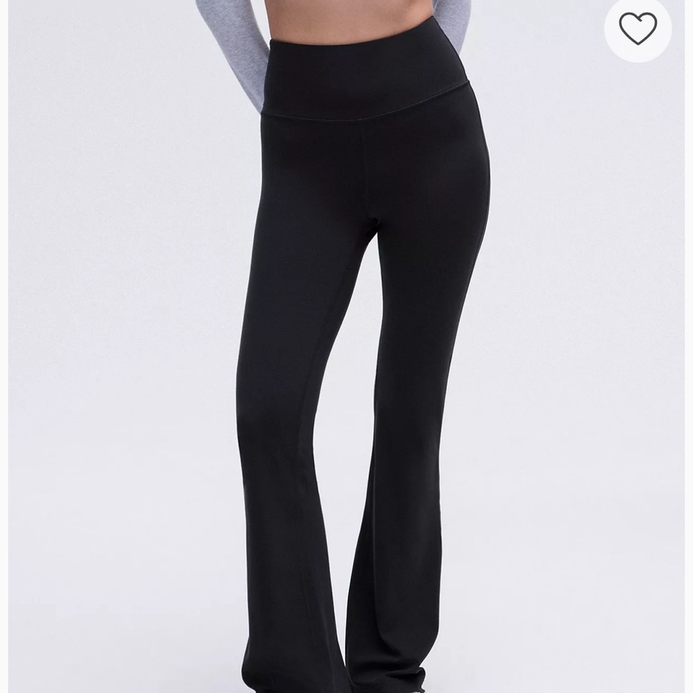 Black High-Waisted Flare Leggings